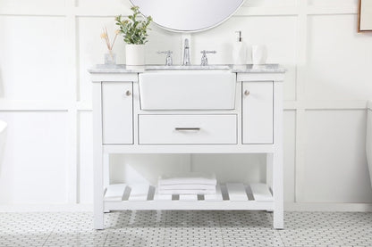 42 inch Single bathroom vanity in white