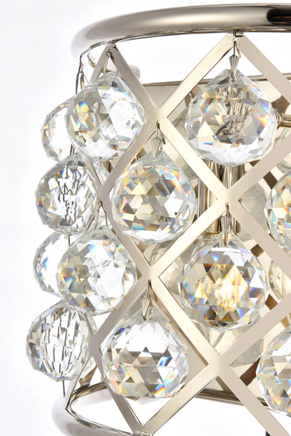 Madison 1 light polished Nickel Wall Sconce Clear Royal Cut Crystal