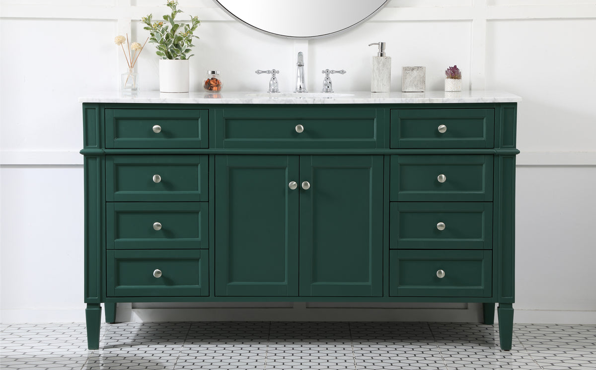 60 inch Single bathroom vanity in green