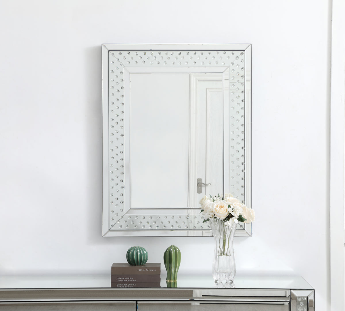 Sparkle collection crystal mirror 28 x 36 inch