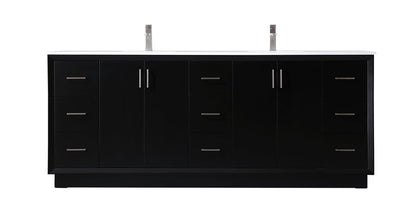 84 Inch Double Bathroom Vanity In Black