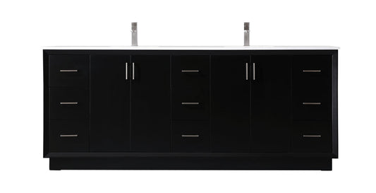 84 Inch Double Bathroom Vanity In Black