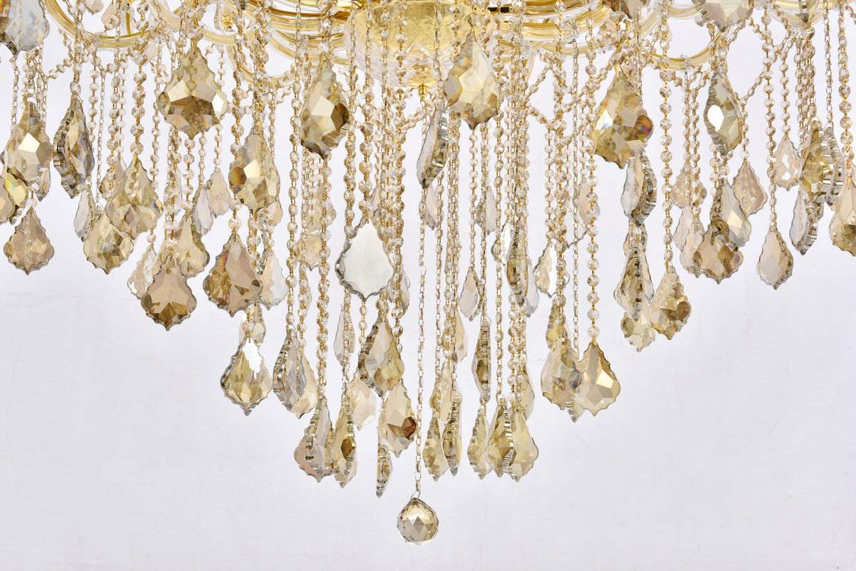 Maria Theresa 49 light Gold Chandelier Golden Teak (Smoky) Royal Cut Crystal
