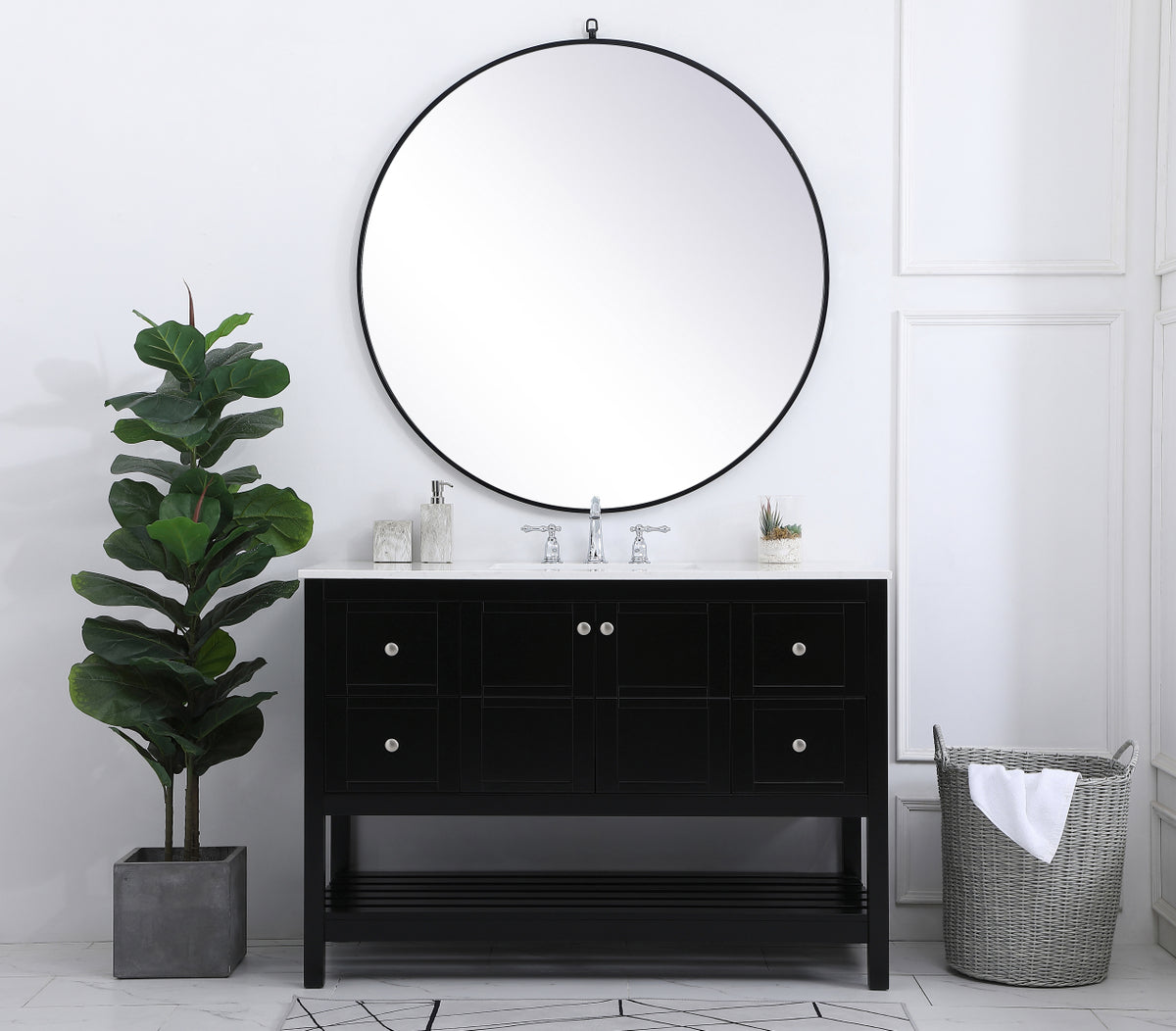 48 inch Single Bathroom Vanity in Black