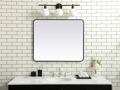 Soft corner metal rectangular mirror 30x36 inch in Black