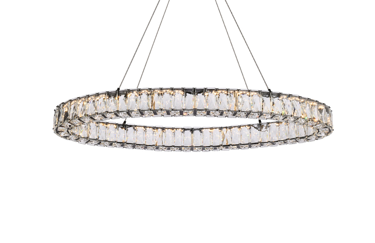 Monroe 36 inch LED oval Single pendant in black