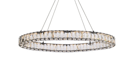 Monroe 36 inch LED oval Single pendant in black