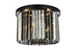 Sydney 6 light Matte Black Flush Mount Silver Shade (Grey) Royal Cut Crystal