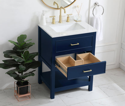 24 inch Single Bathroom Vanity in Blue