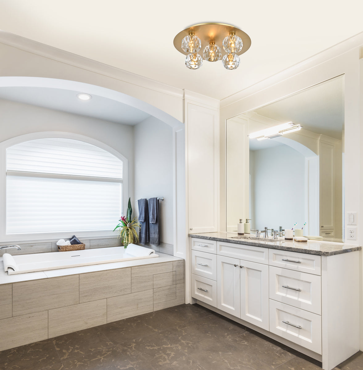 Graham 5 Light Ceiling Lamp in Gold