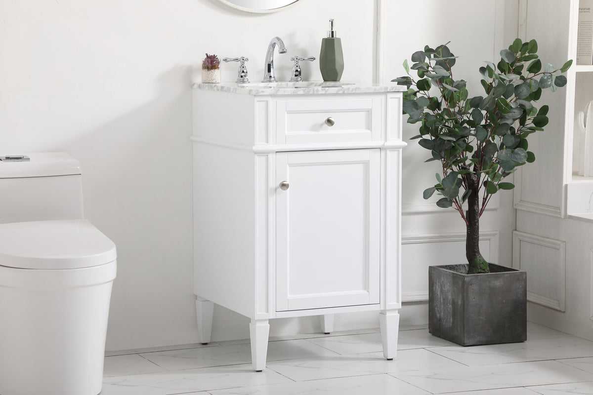 21 inch Single bathroom vanity in white