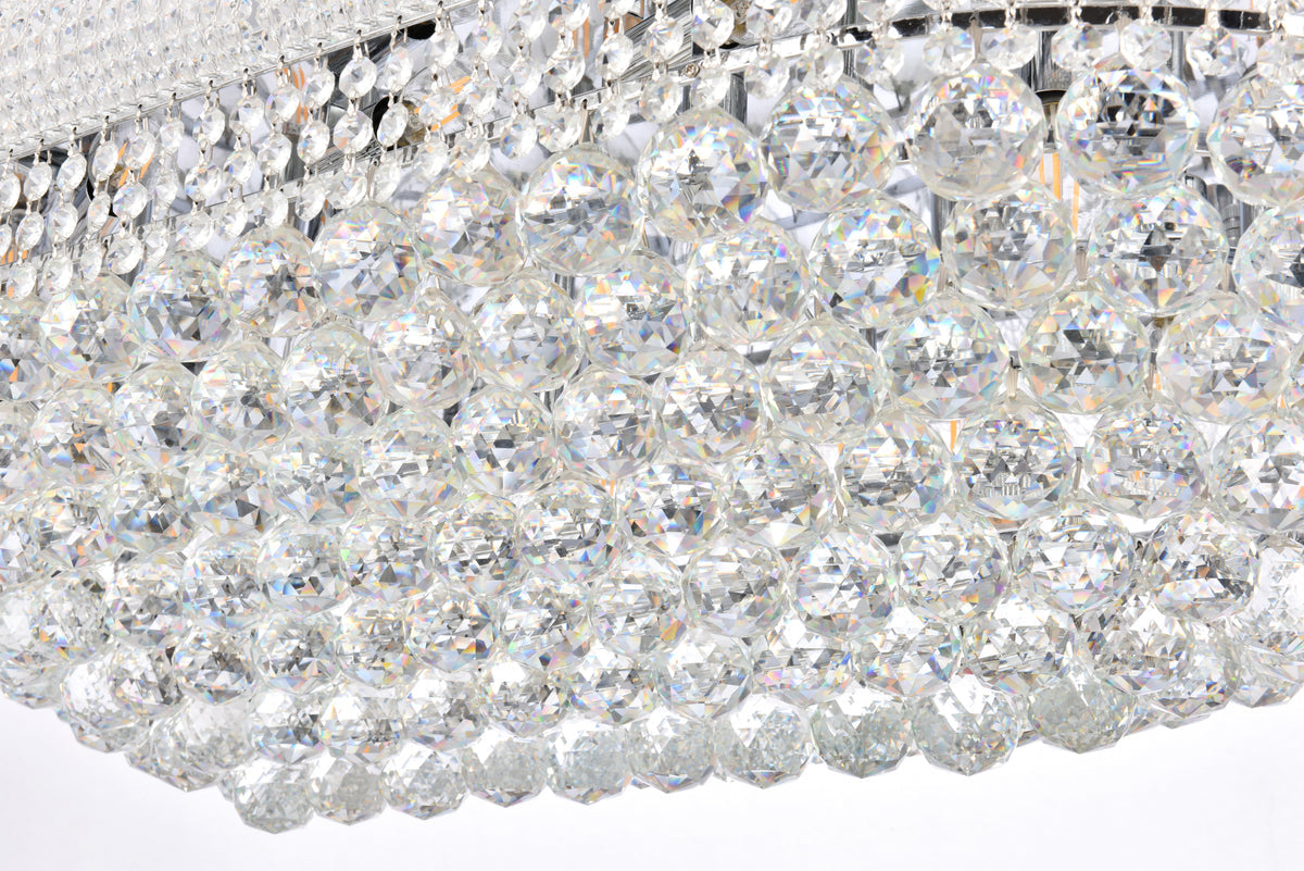 Primo 24 light Chrome Flush Mount Clear Royal Cut Crystal