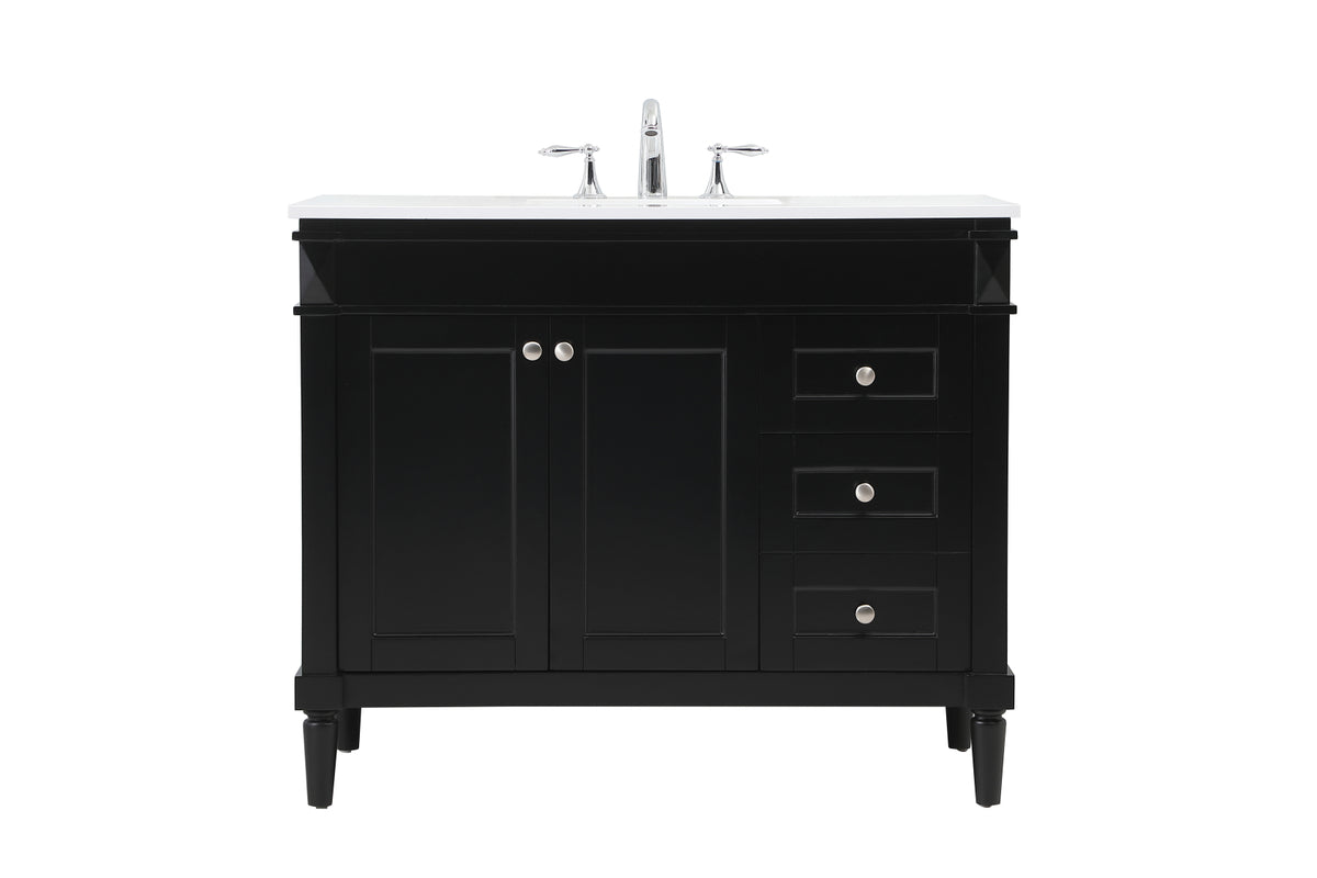 42 inch Single bathroom vanity in black