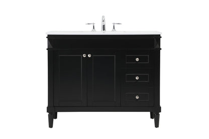 42 inch Single bathroom vanity in black