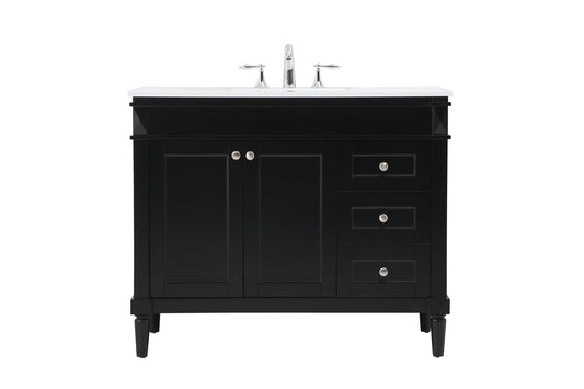 42 inch Single bathroom vanity in black