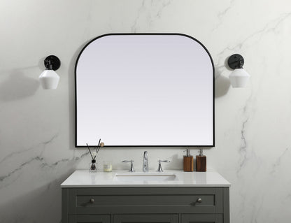 Metal Frame Arch Mirror 42x34 Inch in Black