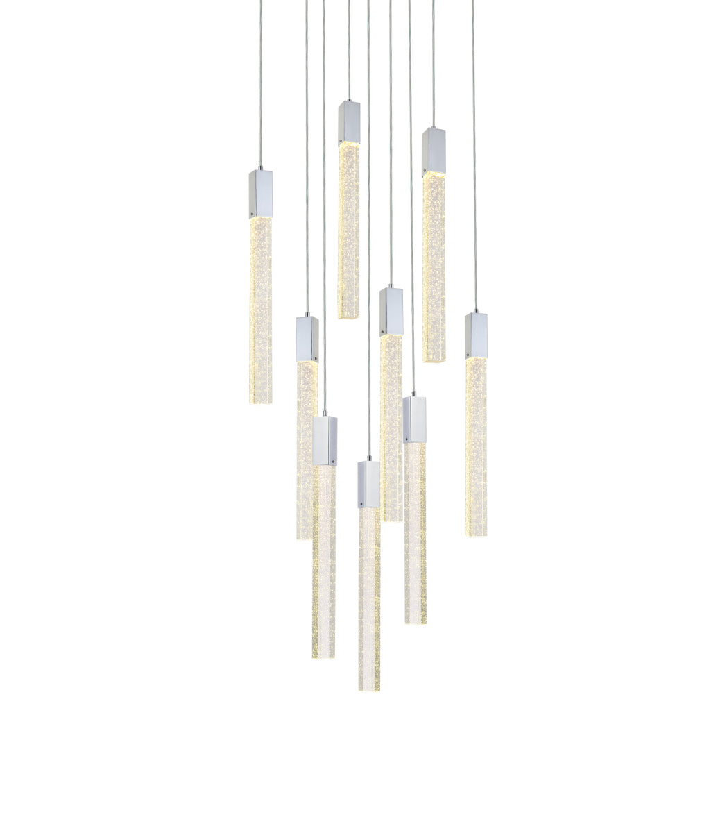 Weston 9 lights pendant in chrome