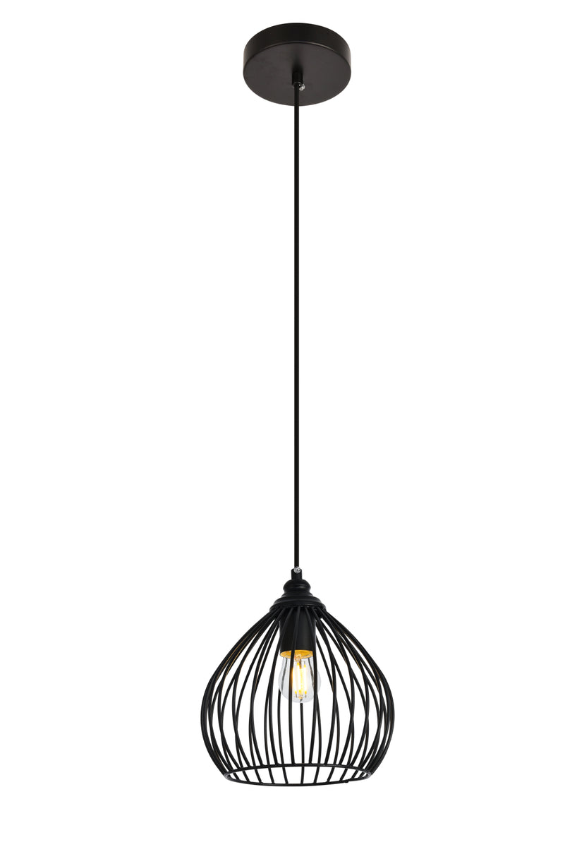 Sayer Collection Pendant D7.9 H8.9 Lt:1 Black Finish