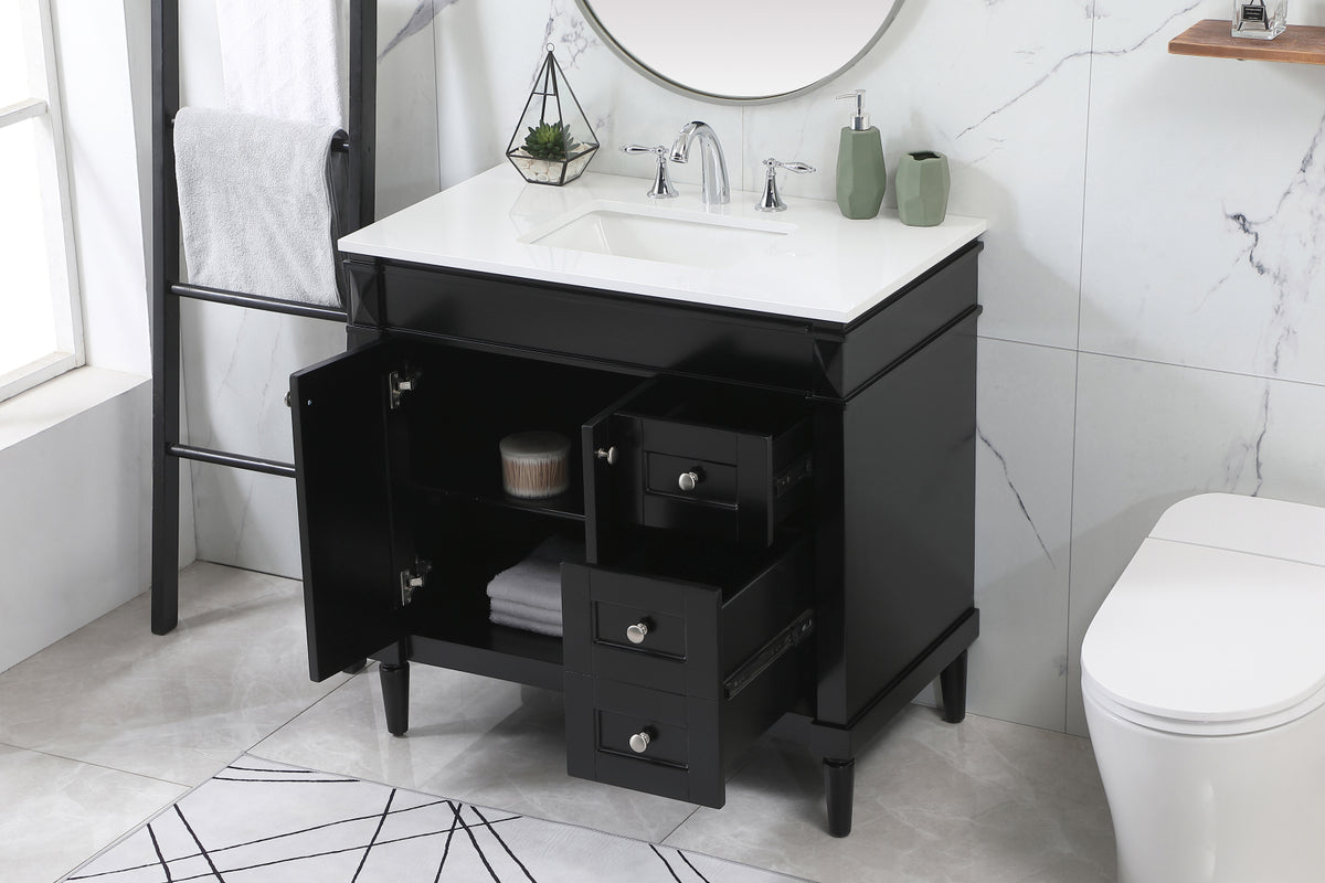 36 inch Single bathroom vanity in black