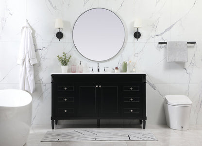 60 inch Single bathroom vanity in black