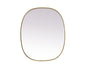Metal Frame Oval Mirror 30x36 Inch in Brass
