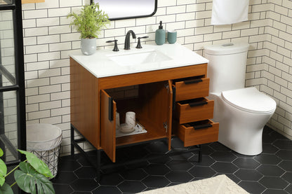 36 inch Single bathroom vanity in teak