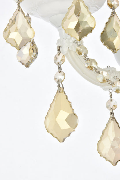 Maria Theresa 3 light white Wall Sconce Golden Teak (Smoky) Royal Cut Crystal