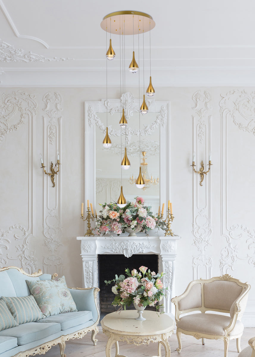 Amherst 24 inch LED chandelier in satin gold