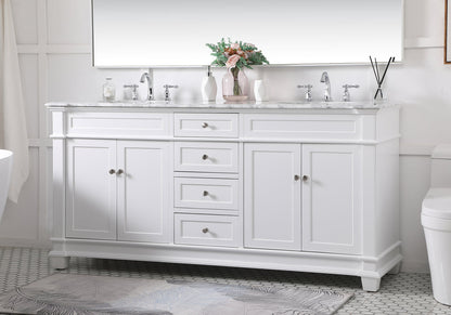 72 inch Double Bathroom Vanity set in White