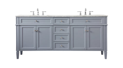 72 inch double bathroom vanity in grey