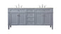 72 inch double bathroom vanity in grey