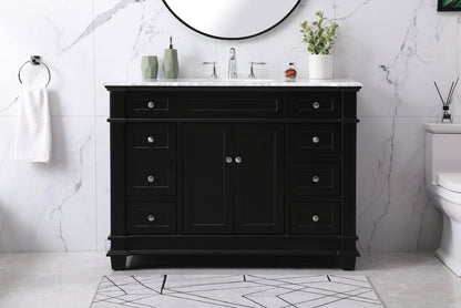 48 inch Single bathroom vanity set in black