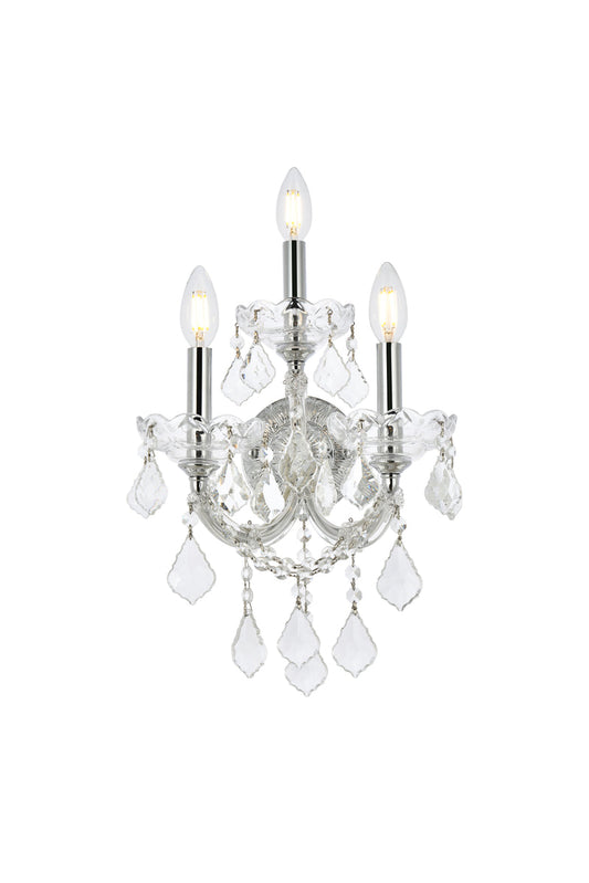 Maria Theresa 3 light Chrome Wall Sconce Clear Royal Cut Crystal