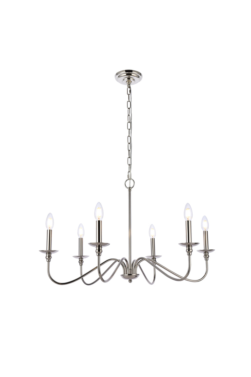 Rohan 30 inch chandelier in polished nickel