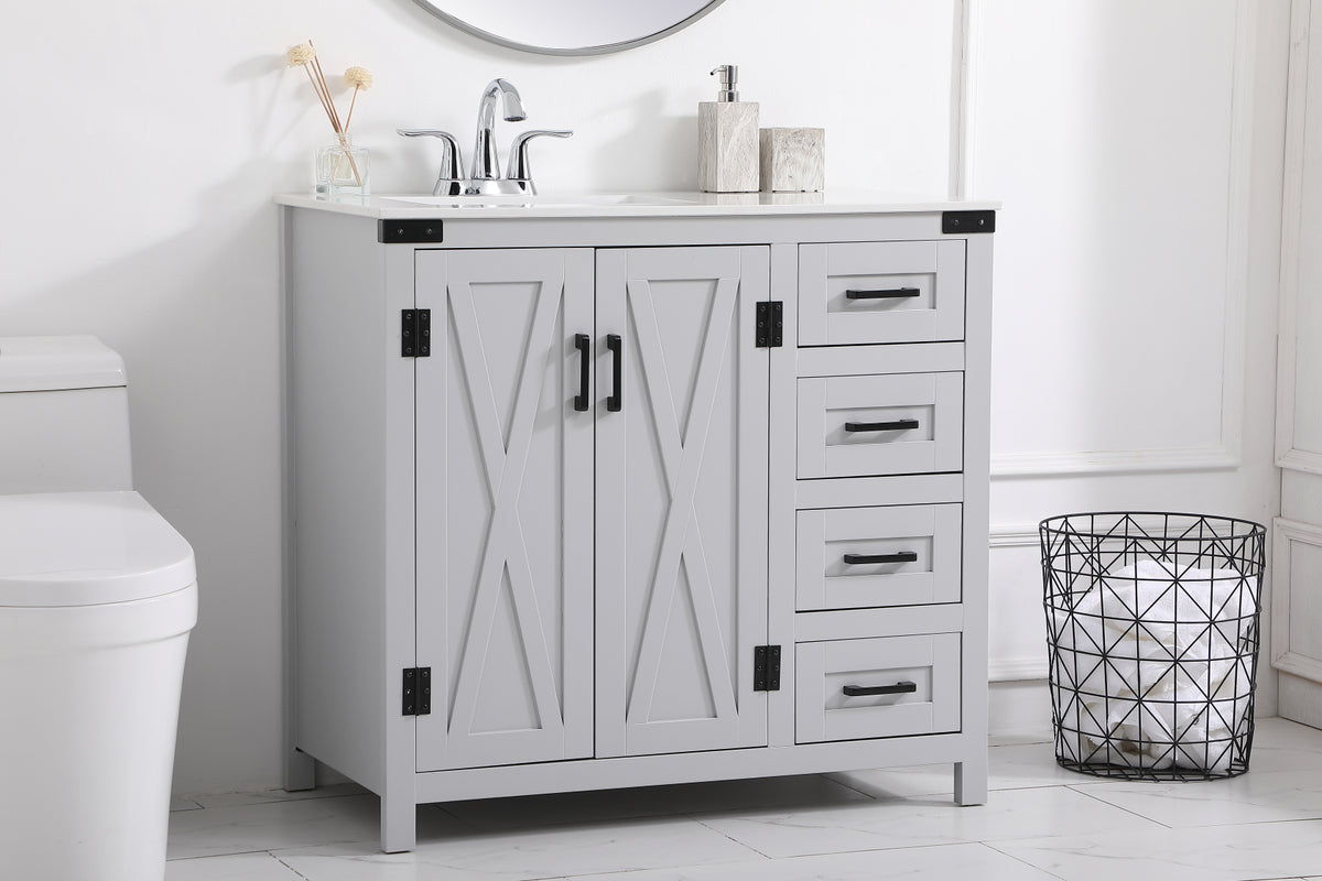 36 inch bathroom vanity in Grey