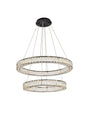 Monroe 32 inch LED double ring chandelier in black