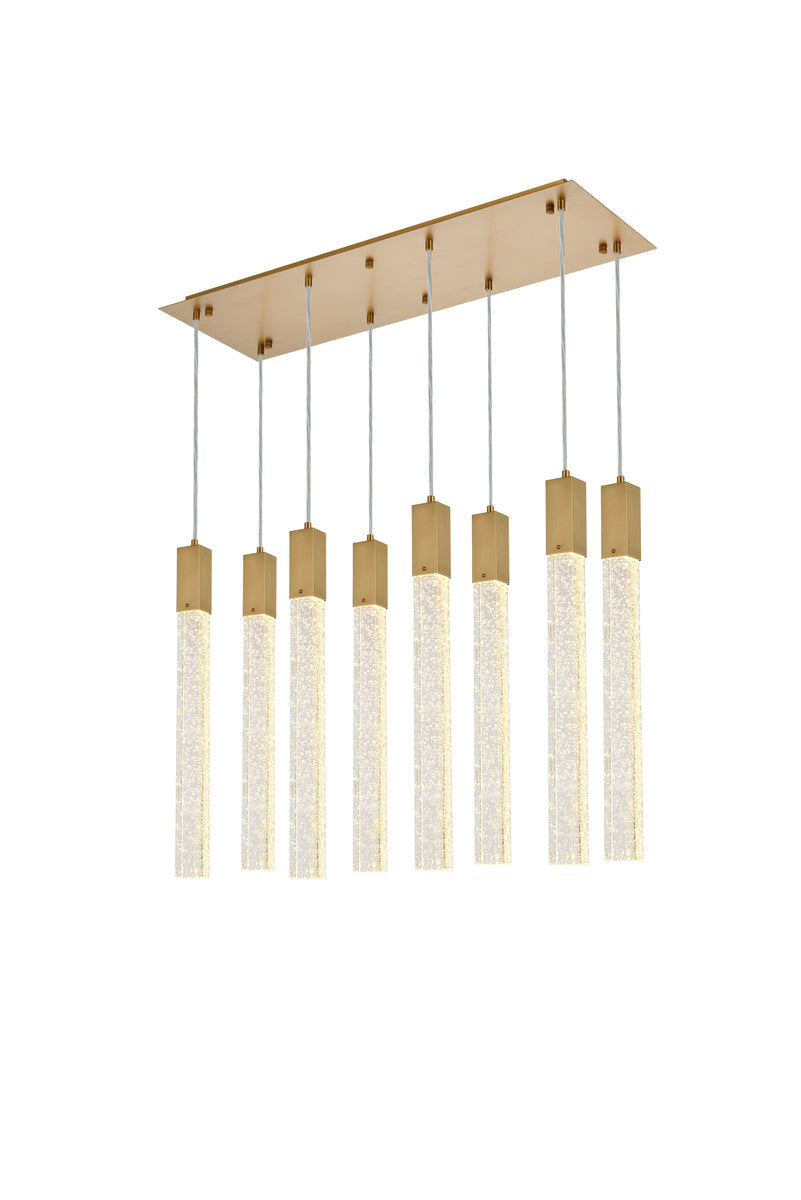 Weston 8 lights pendant in satin gold