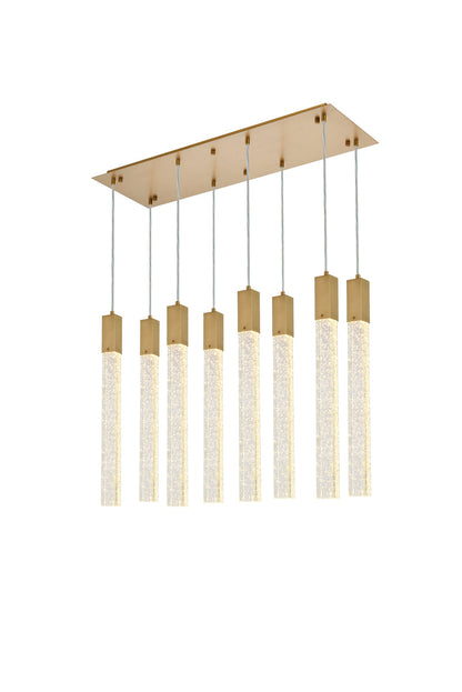 Weston 8 lights pendant in satin gold