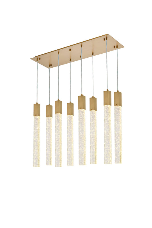 Weston 8 lights pendant in satin gold