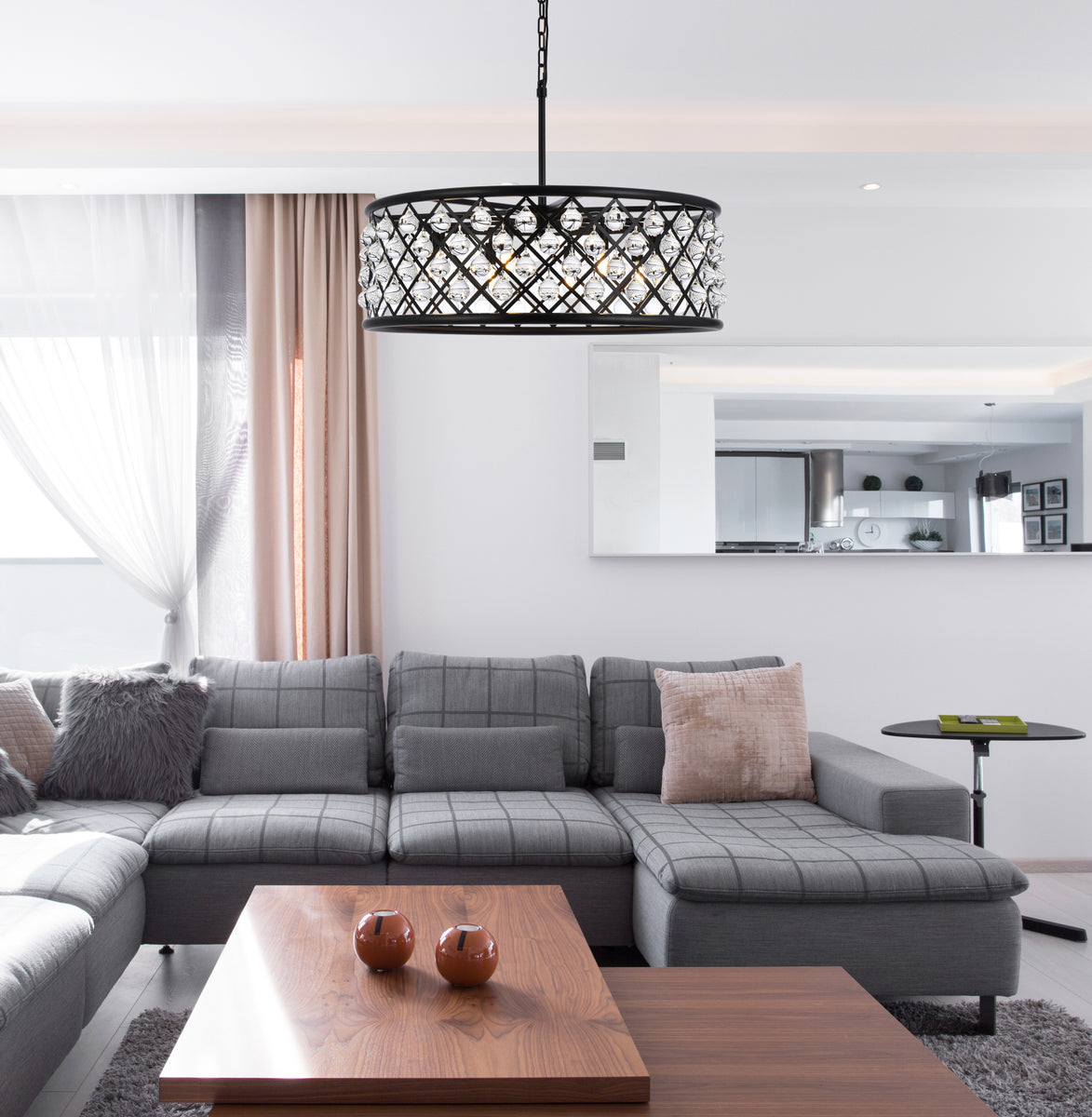 Madison 8 light Matte Black Chandelier Clear Royal Cut Crystal