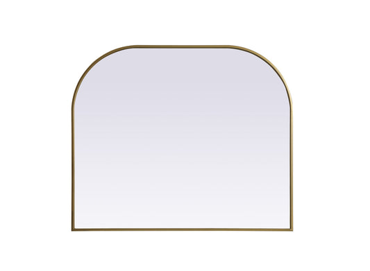 Metal Frame Arch Mirror 40x34 Inch in Brass