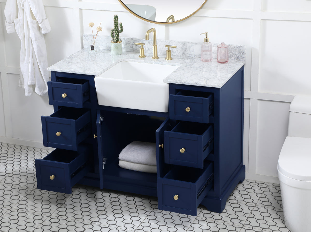 48 inch Single bathroom vanity in blue