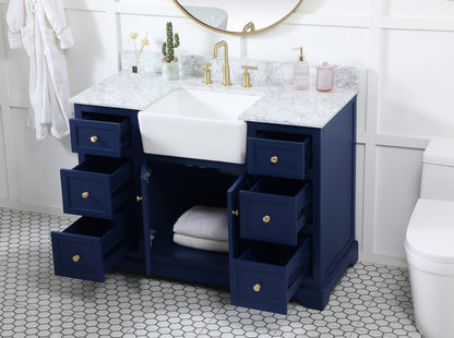 48 inch Single bathroom vanity in blue