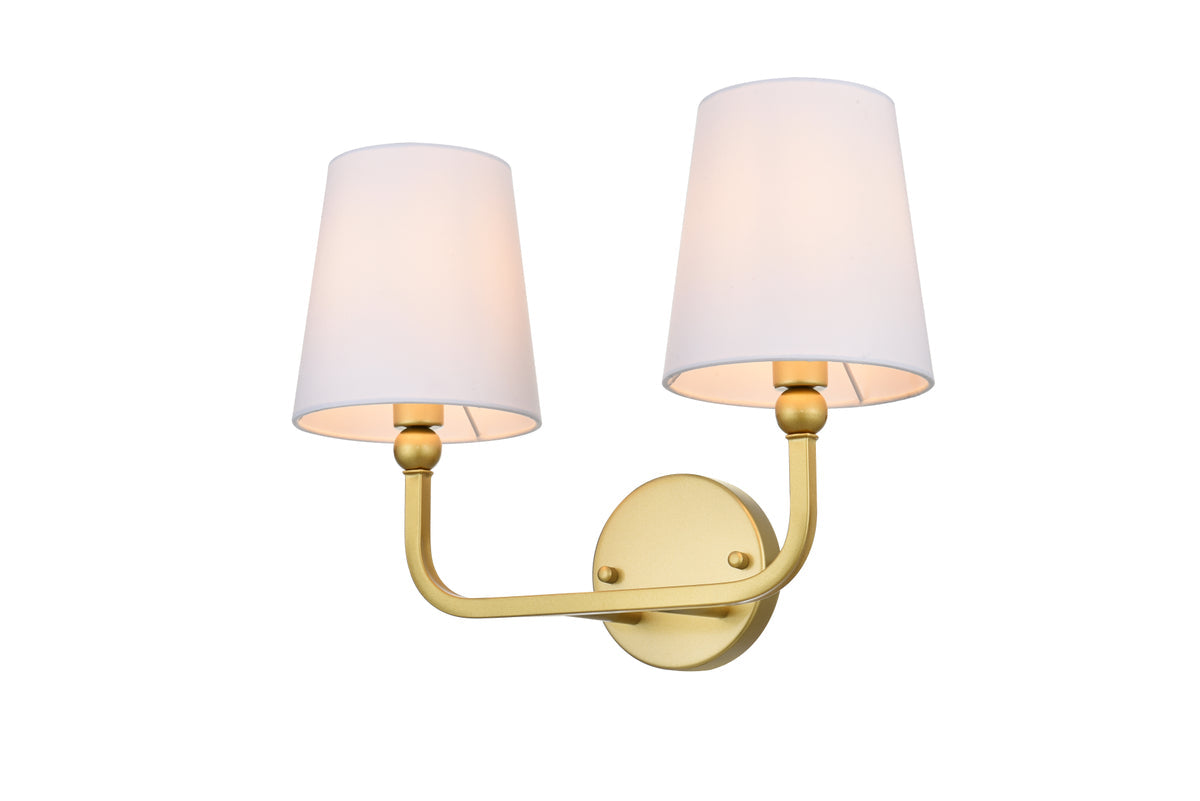 Colson 2 light Brass and Clear Bath Sconce