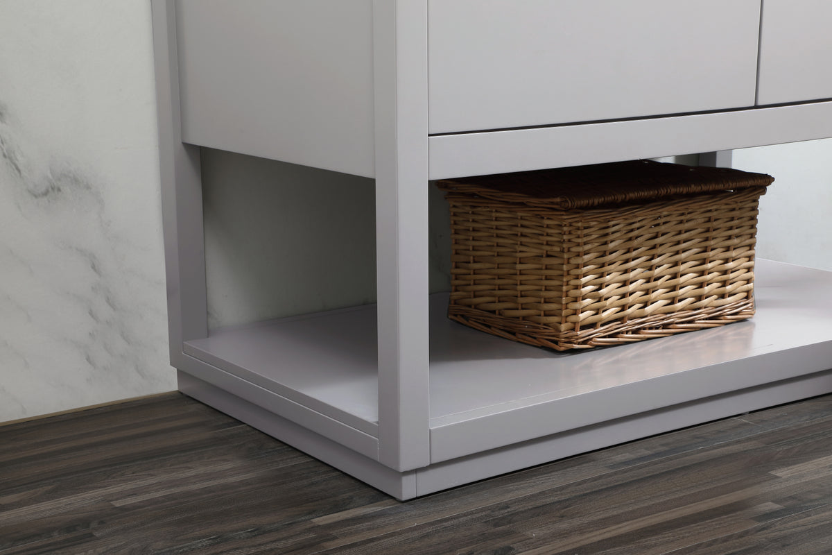 42 inch Single bathroom vanity in grey with backsplash