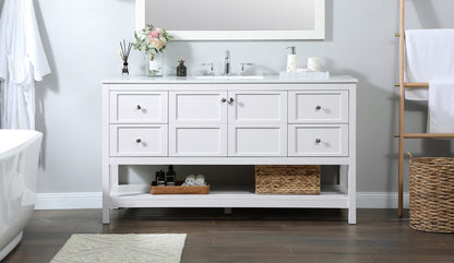 60 inch Single bathroom vanity in white