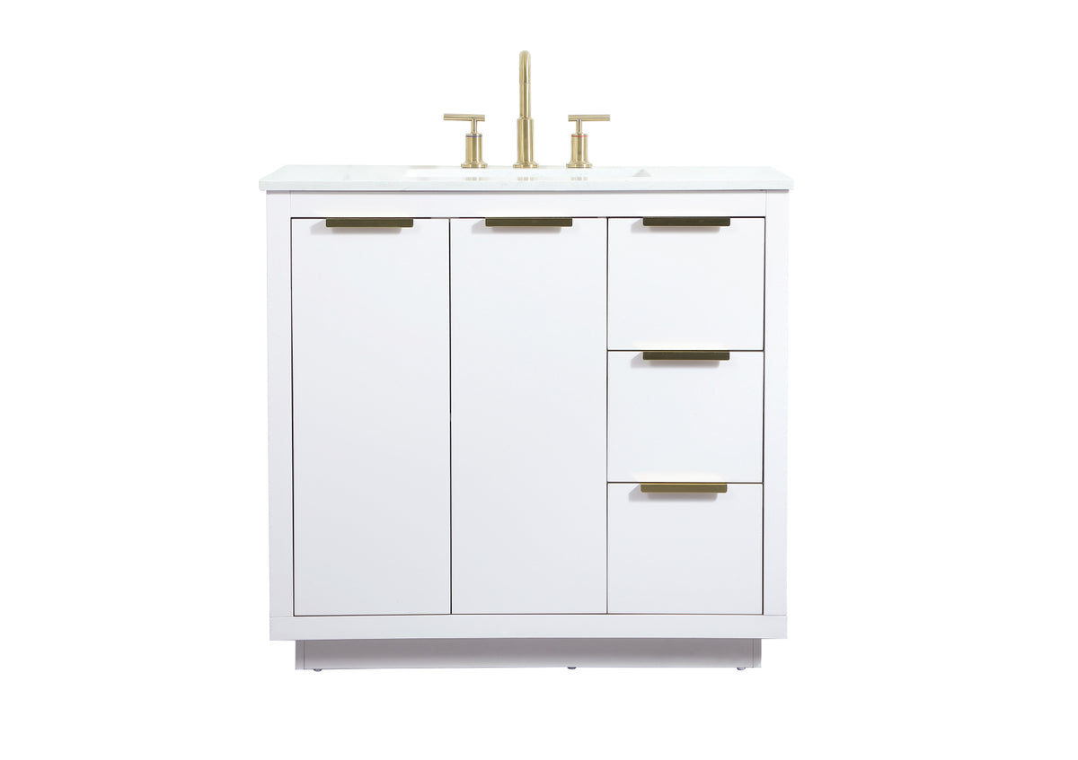 36 inch Single bathroom vanity in white
