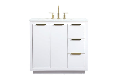 36 inch Single bathroom vanity in white