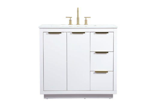 36 inch Single bathroom vanity in white