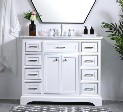 42 in. Single Bathroom Vanity set in white